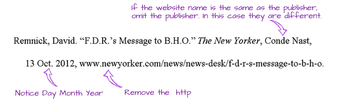 how to cite a website at the end of an essay
